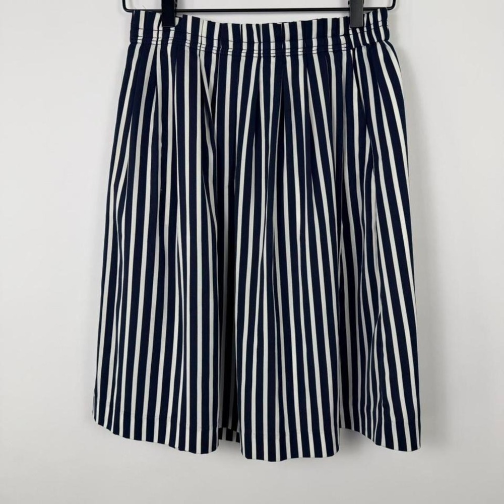 J.Crew Mercantile Navy White Striped Skirt Nautical Pull On Midi Casual‎